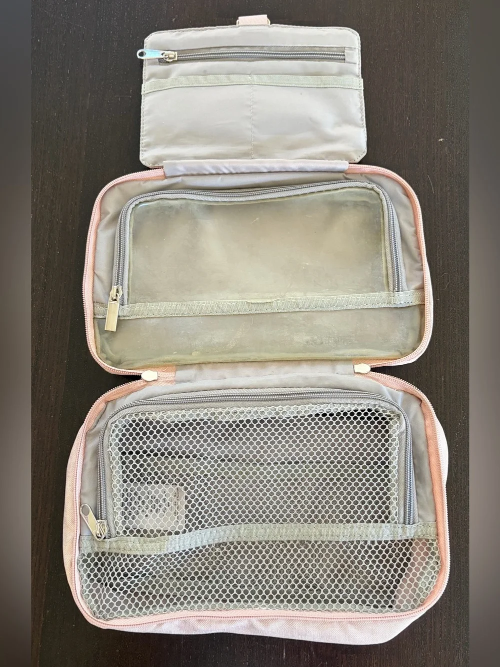 West Elm Pink Travel Toiletry Bag - Hanging Cosmetic Organizer